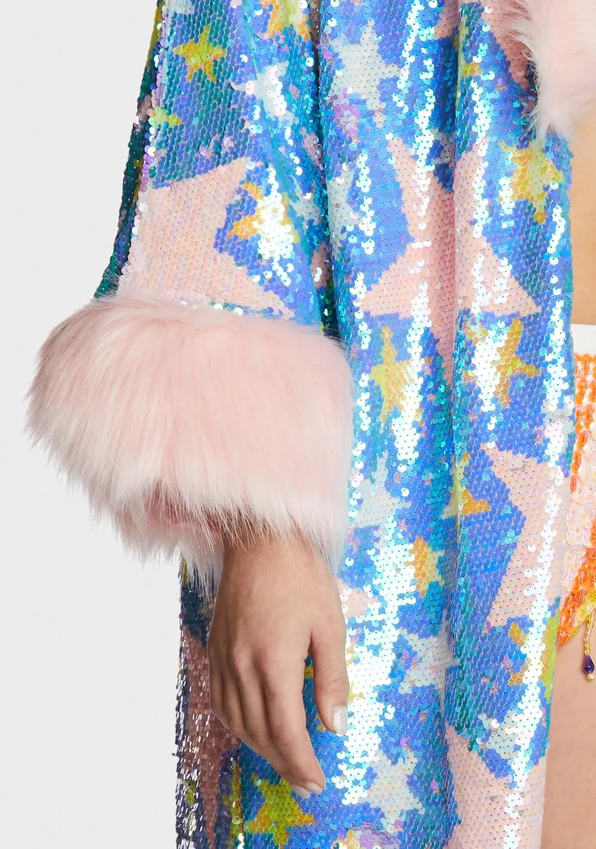 Starlet Starz Sequin Faux Fur Jacket sold by Dolls Kill product image thumbnail 2