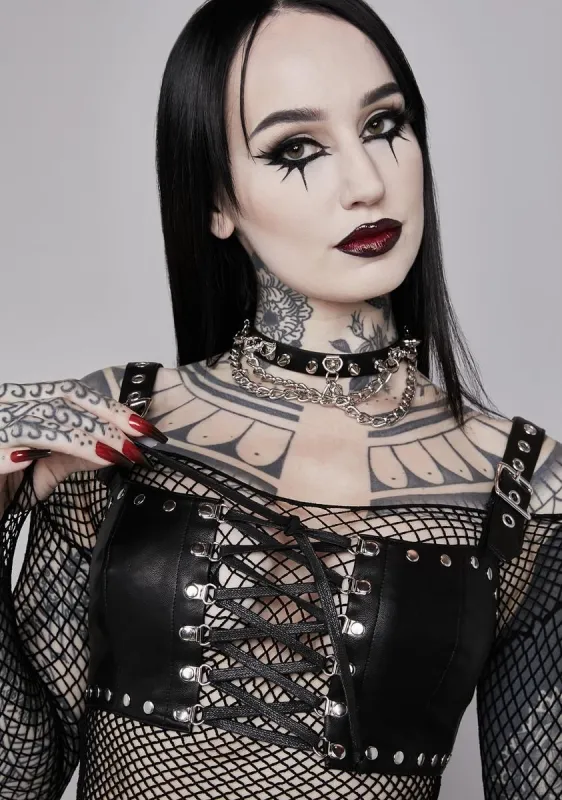 Minutes To Midnight Bustier Top sold by Dolls Kill