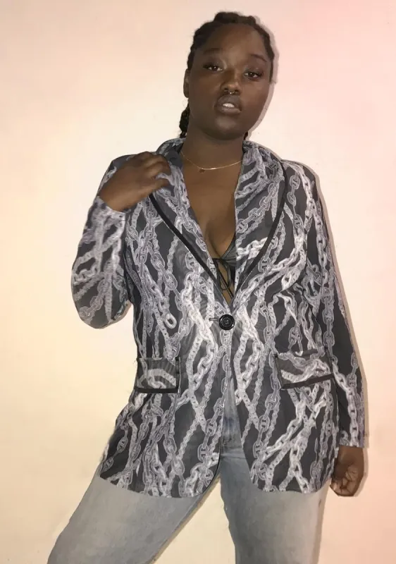 Plus Lock Me Up Boyfriend Blazer sold by Dolls Kill