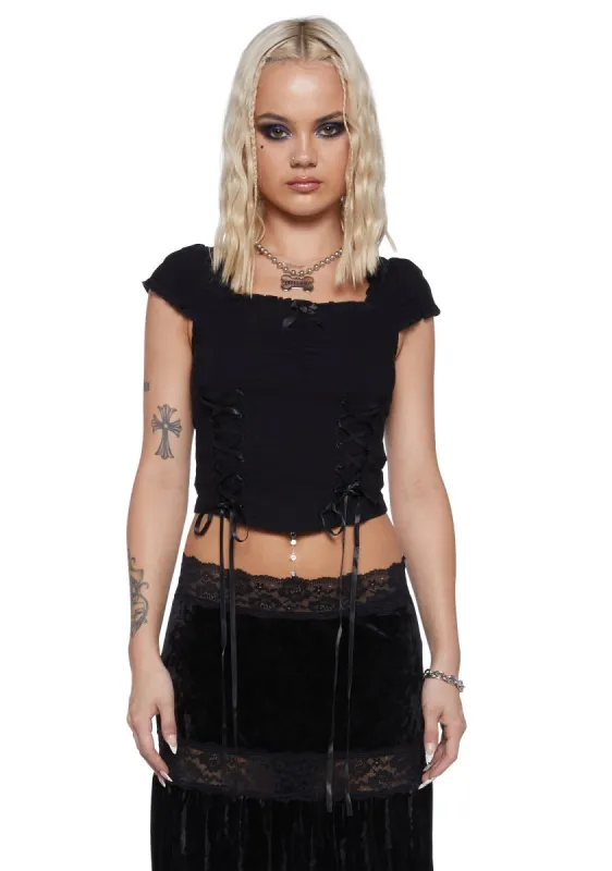 It's Over Lace Up Top sold by Dolls Kill