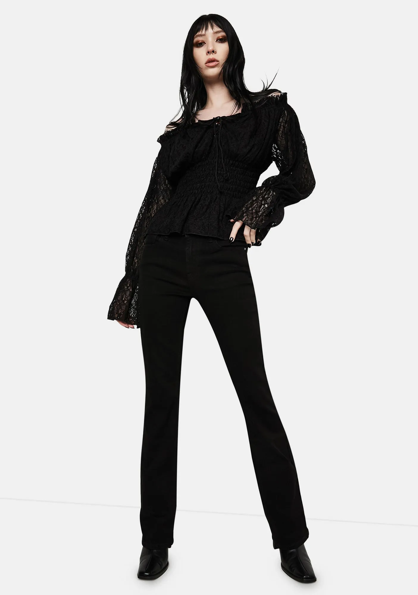 Lace Flute Sleeve Off The Shoulder Top sold by Dolls Kill product image thumbnail 4