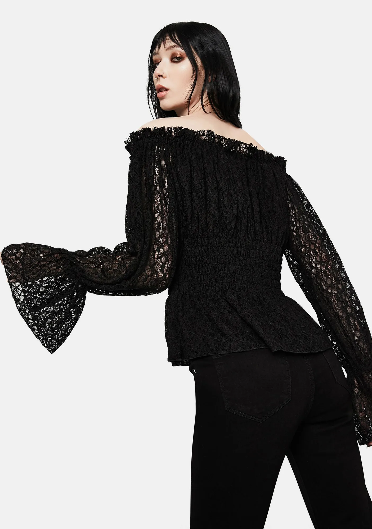 Lace Flute Sleeve Off The Shoulder Top sold by Dolls Kill product image thumbnail 3