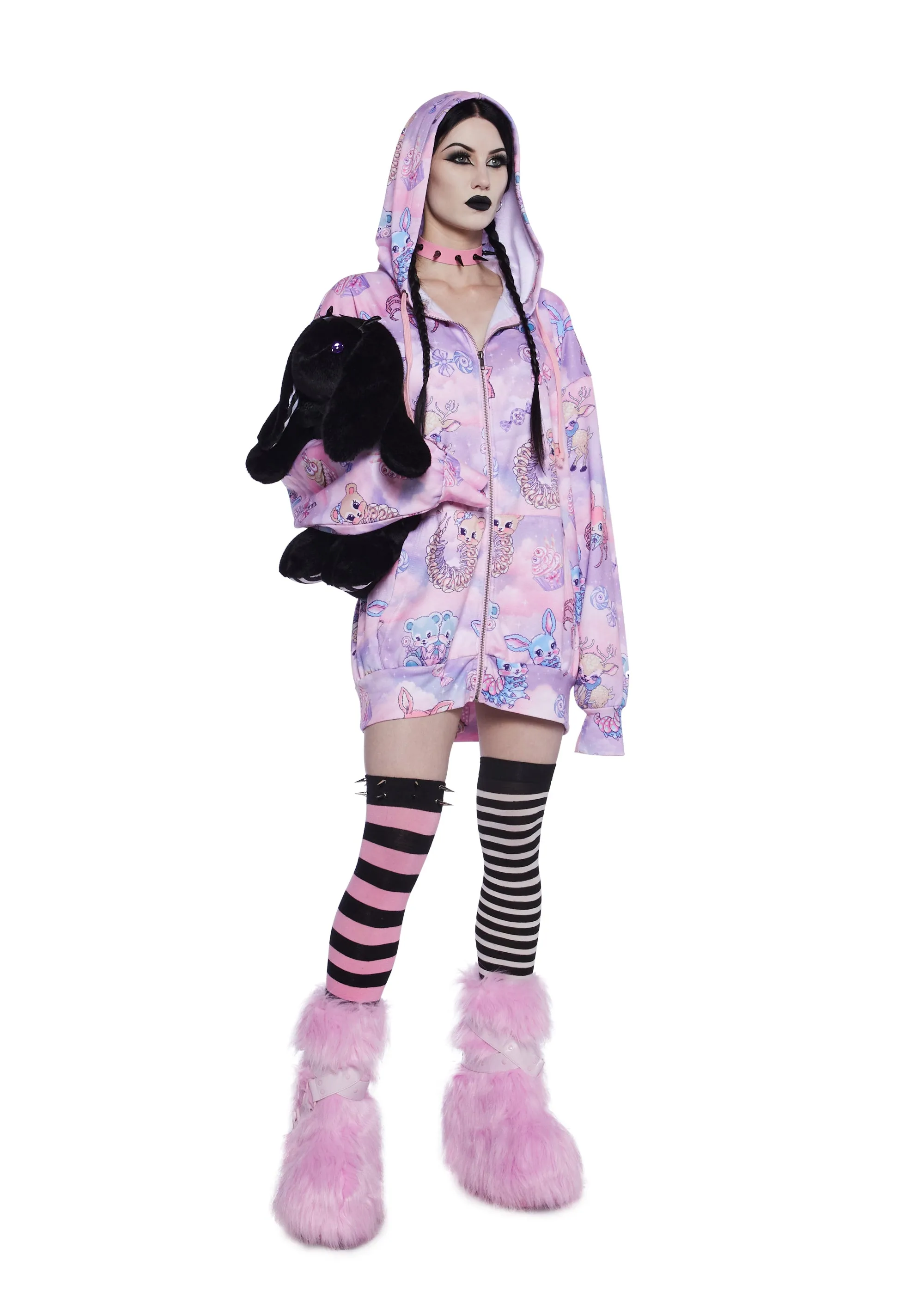 Demented Sweetness Zip-Up Hoodie sold by Dolls Kill product image thumbnail 3