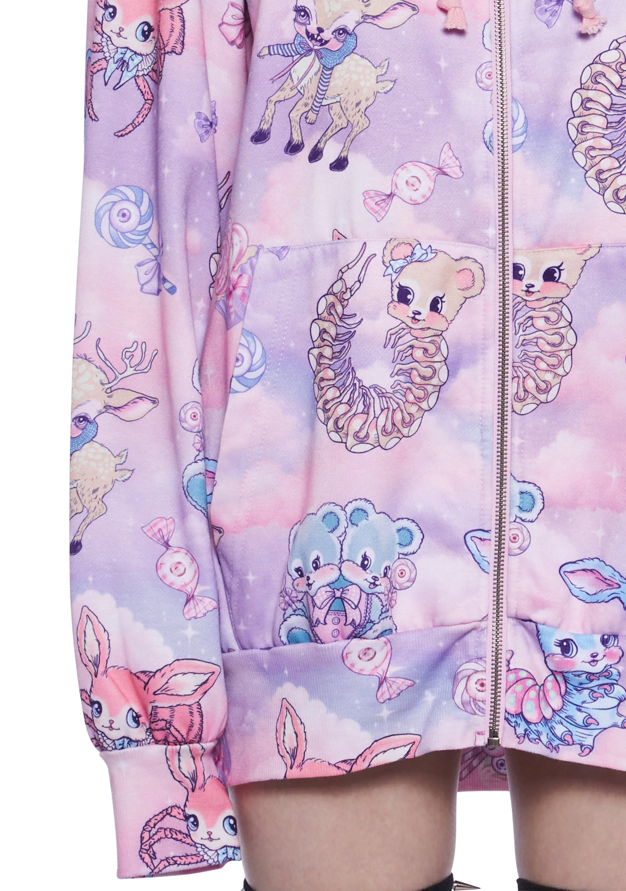 Demented Sweetness Zip-Up Hoodie sold by Dolls Kill product image thumbnail 2