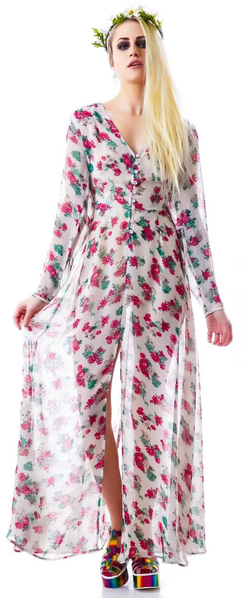 Secret Garden Floral Maxi Dress sold by Dolls Kill
