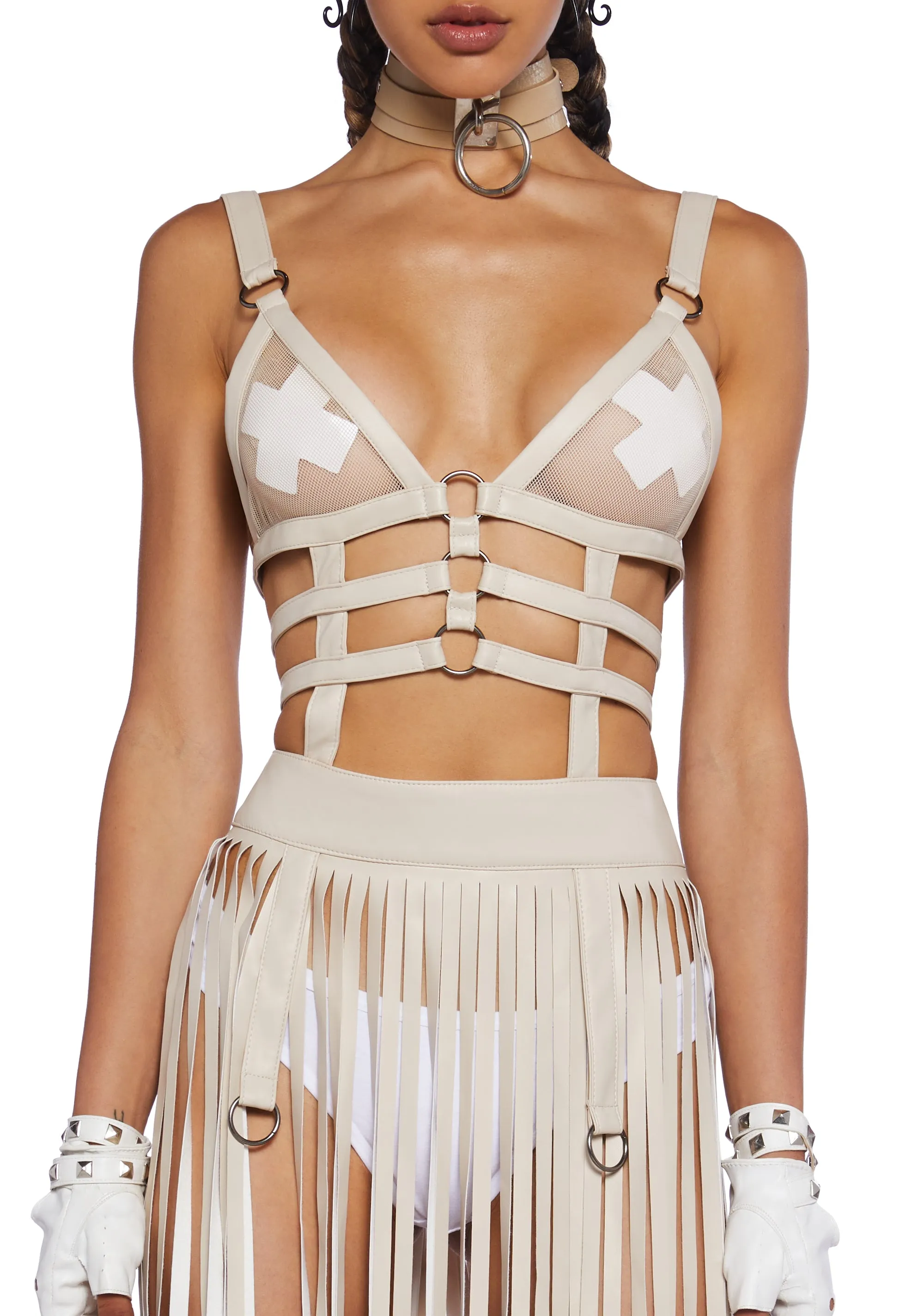 Night Shadows Harness Dress - Sand sold by Dolls Kill product image thumbnail 2