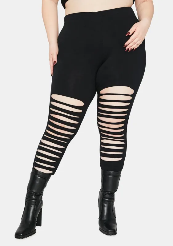 Plus First Name Baddie Shredded Leggings sold by Dolls Kill