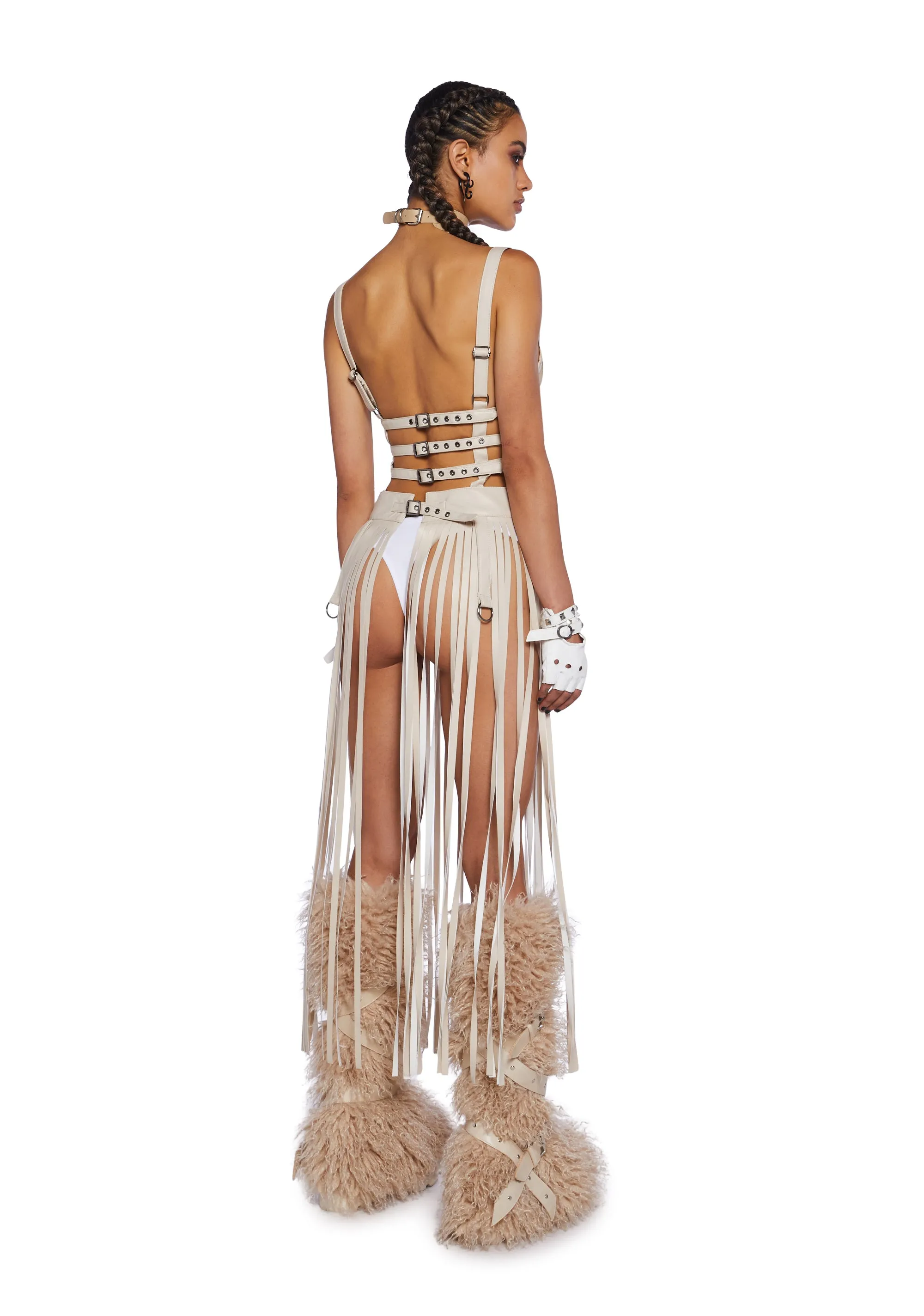 Night Shadows Harness Dress - Sand sold by Dolls Kill product image thumbnail 4