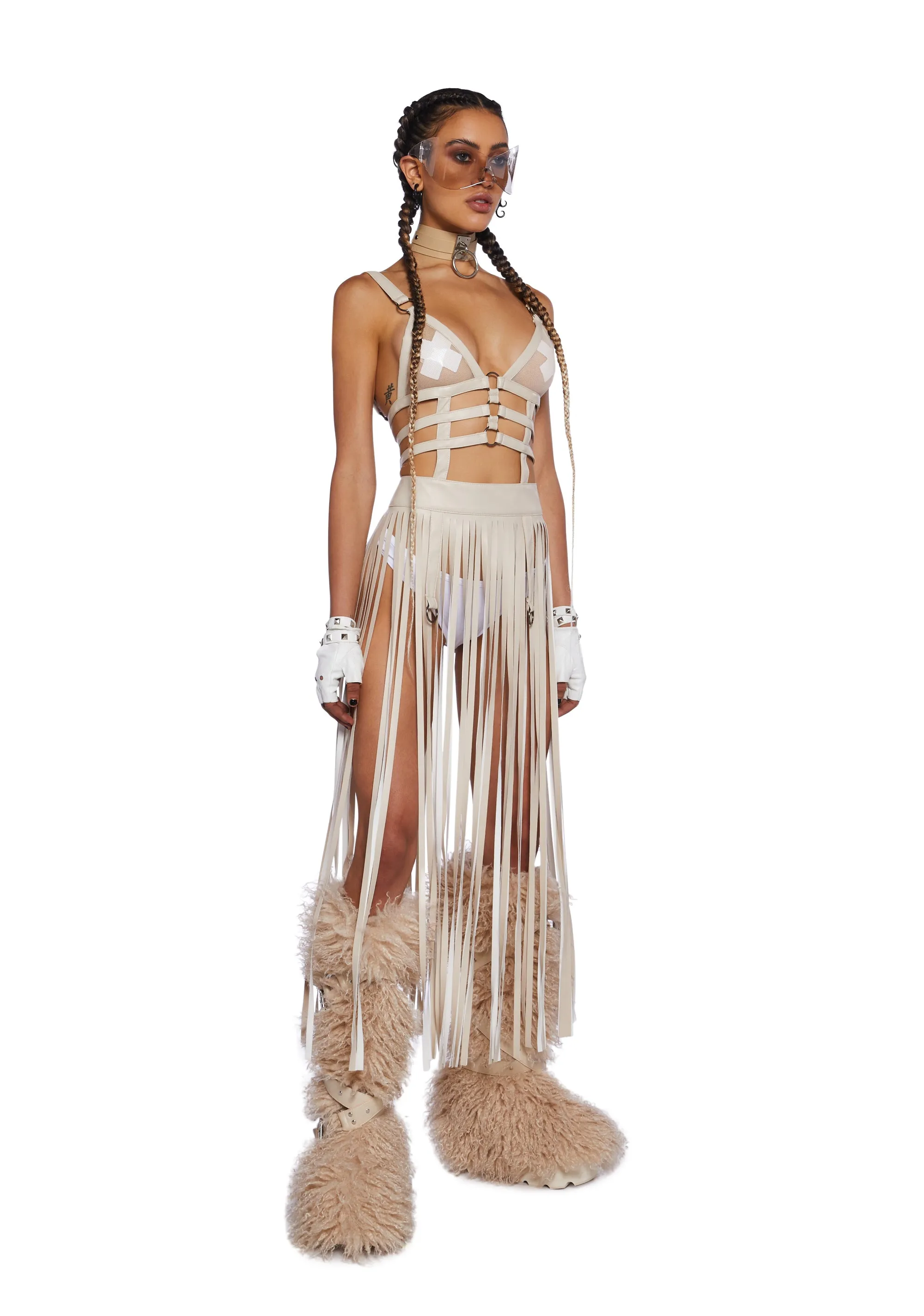 Night Shadows Harness Dress - Sand sold by Dolls Kill product image thumbnail 5