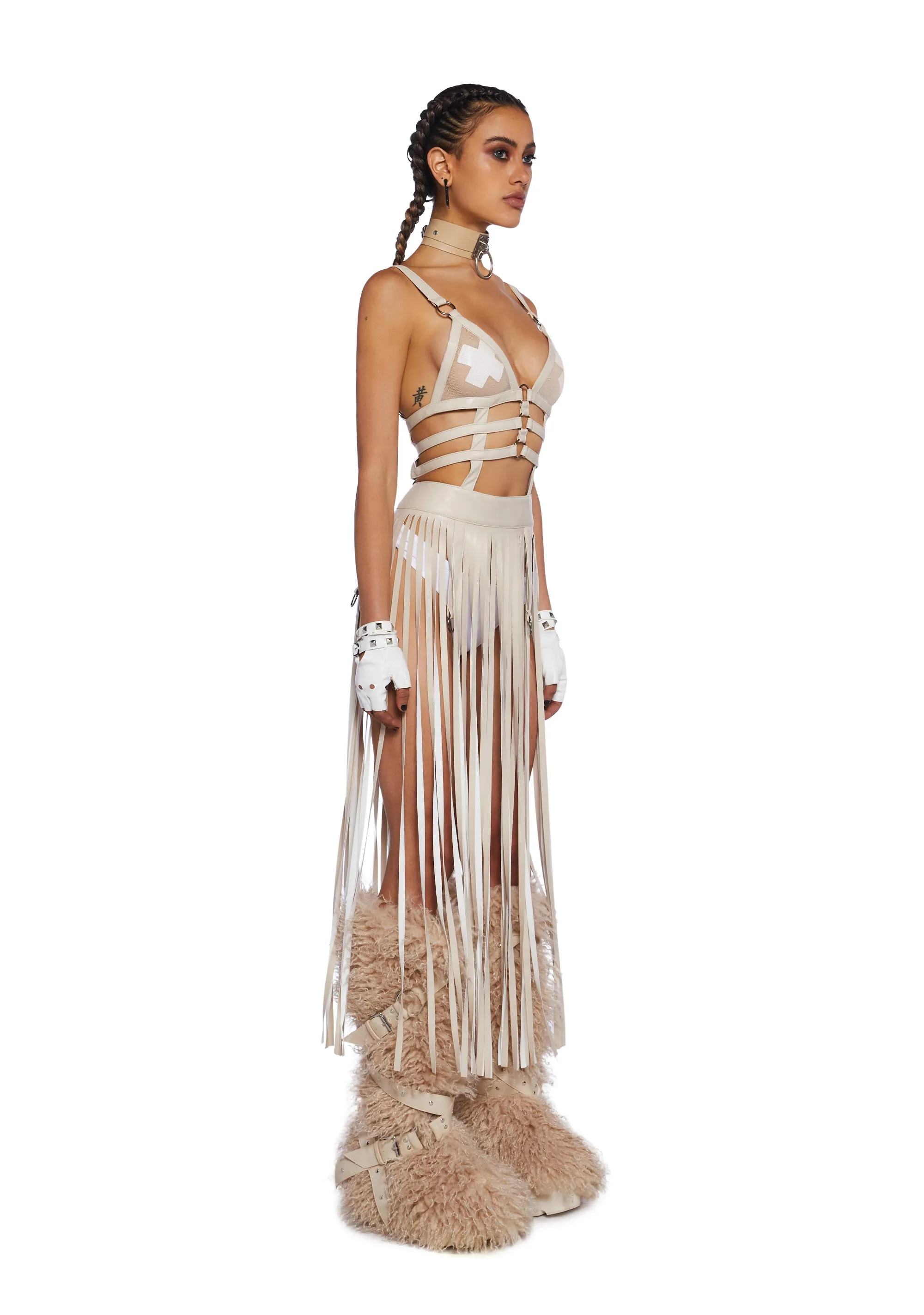 Night Shadows Harness Dress - Sand sold by Dolls Kill product image thumbnail 3