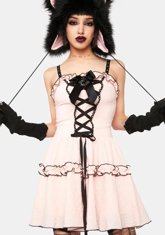 Pink Doll Moon Strap Dress sold by Dolls Kill