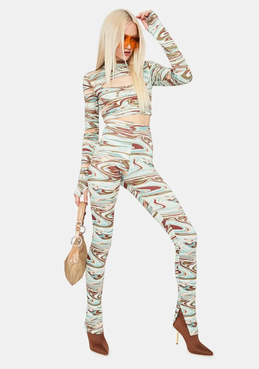 Championship Game Marble Print Leggings Set sold by Dolls Kill product image thumbnail 3