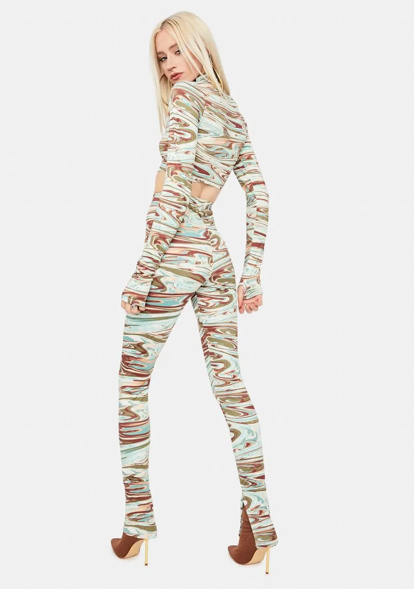 Championship Game Marble Print Leggings Set sold by Dolls Kill product image thumbnail 4