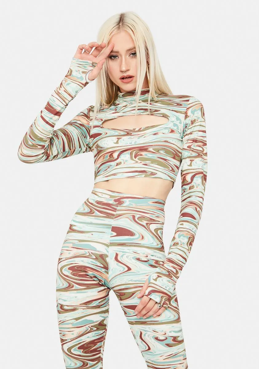 Championship Game Marble Print Leggings Set sold by Dolls Kill product image thumbnail 2