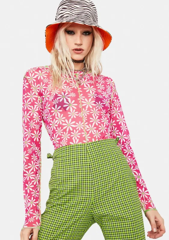 Highway Floral Mesh Crop Top sold by Dolls Kill