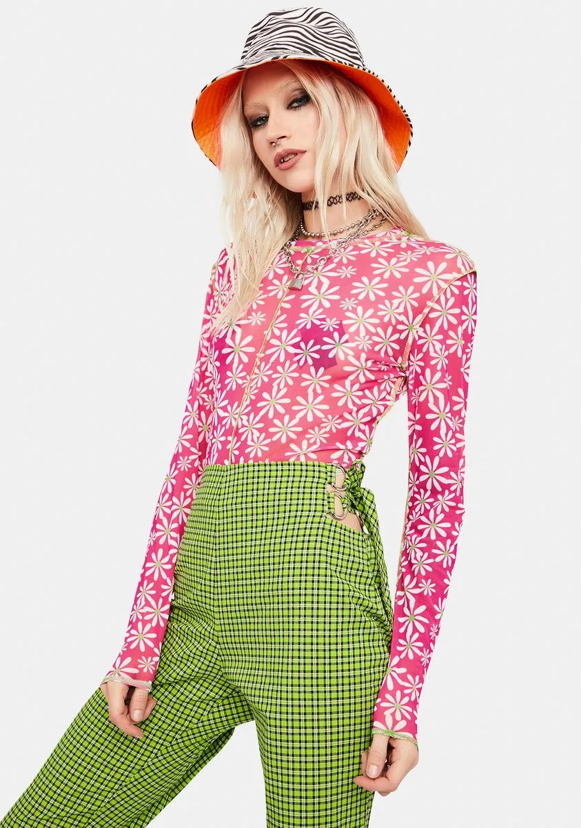 Highway Floral Mesh Crop Top sold by Dolls Kill product image thumbnail 2