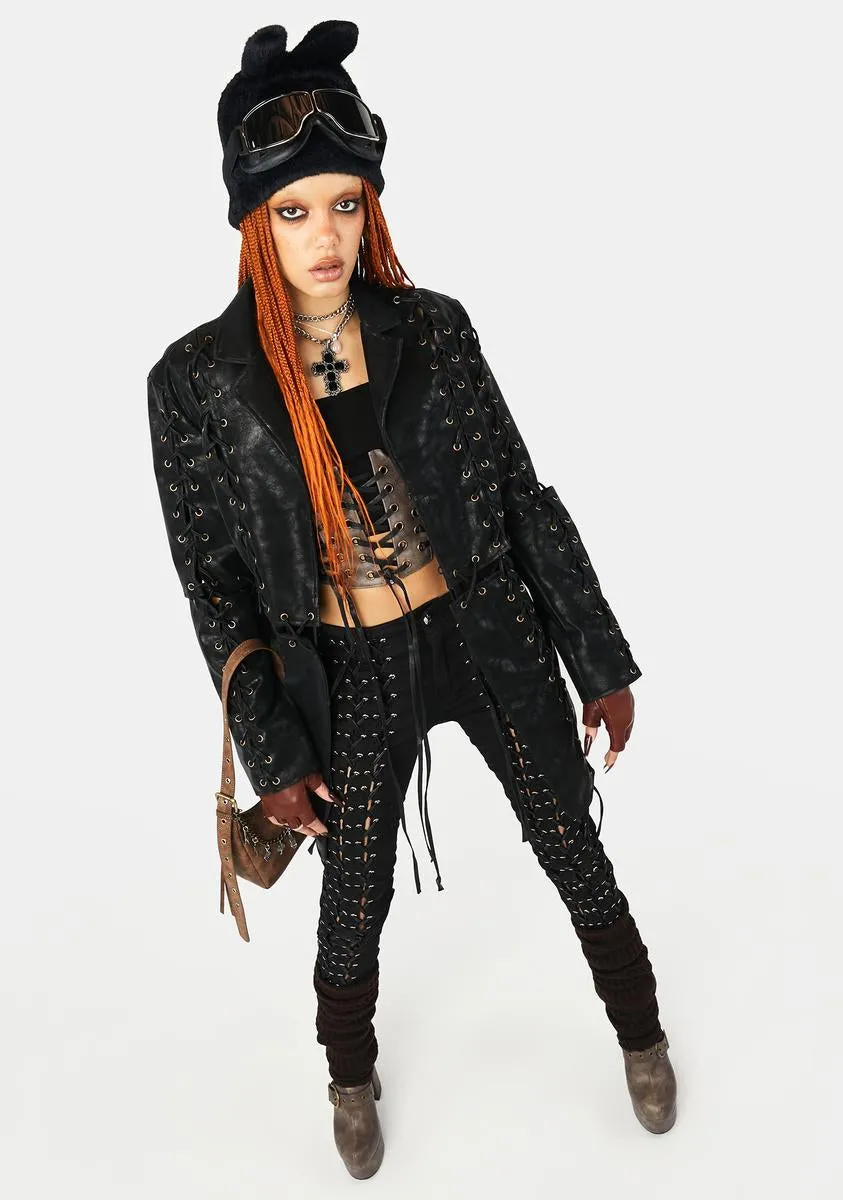 All The Unbelievers Lace-Up Jacket sold by Dolls Kill product image thumbnail 3