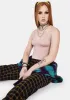 Ballet Pink Ribbed Brami Tank Top sold by Dolls Kill