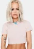 Short Sleeve Pink Crop Top sold by Dolls Kill