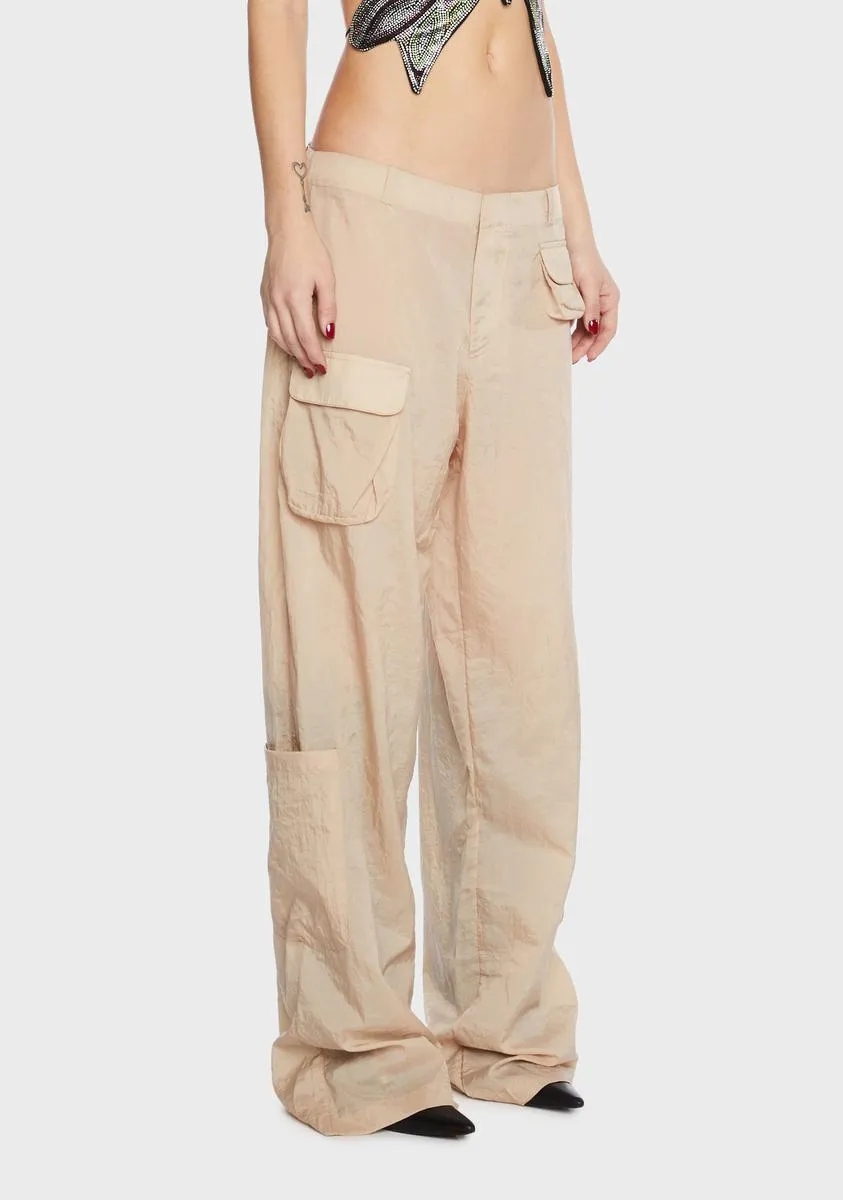 Beige Loose Pants With Pockets sold by Dolls Kill product image thumbnail 2