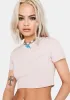 Short Sleeve Pink Crop Top sold by Dolls Kill