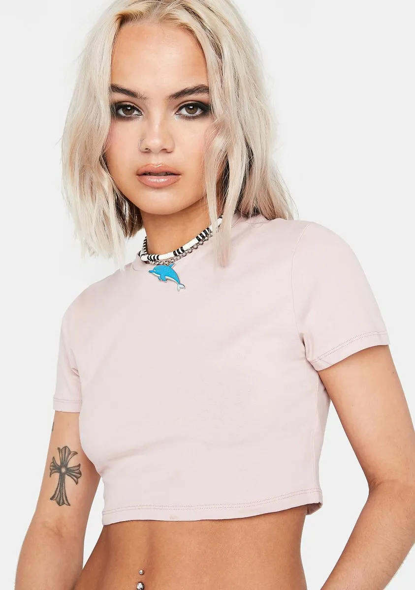 Short Sleeve Pink Crop Top sold by Dolls Kill product image thumbnail 2