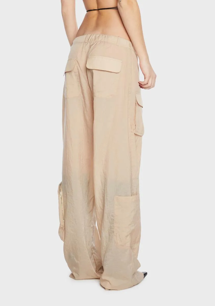 Beige Loose Pants With Pockets sold by Dolls Kill product image thumbnail 3