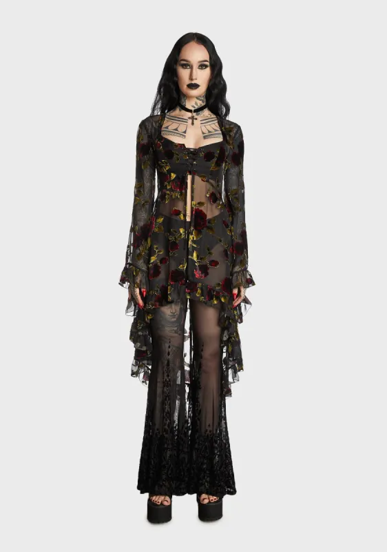 Befallen Romance Floral Duster sold by Dolls Kill
