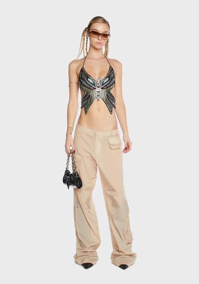 Beige Loose Pants With Pockets sold by Dolls Kill product image thumbnail 4