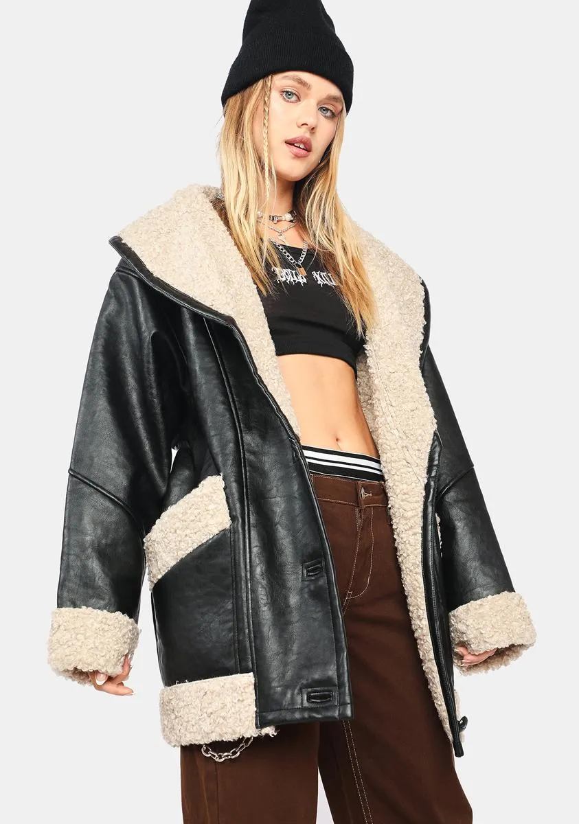 Vegan Leather Shearling Coat sold by Dolls Kill product image thumbnail 2