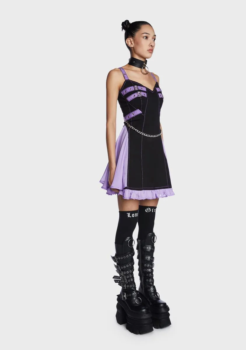 Lavender Chiffon Pleated Mini Dress sold by Dolls Kill product image thumbnail 3
