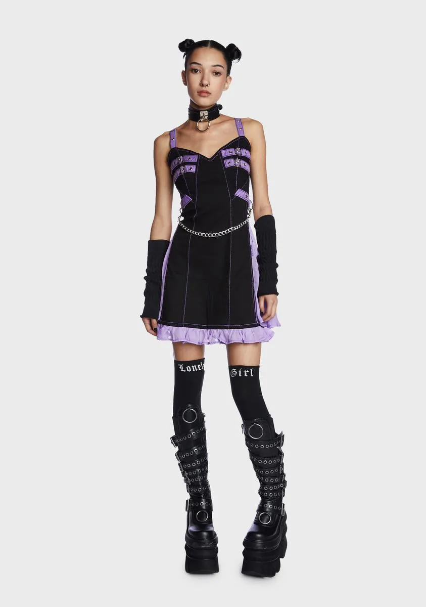 Lavender Chiffon Pleated Mini Dress sold by Dolls Kill product image thumbnail 4