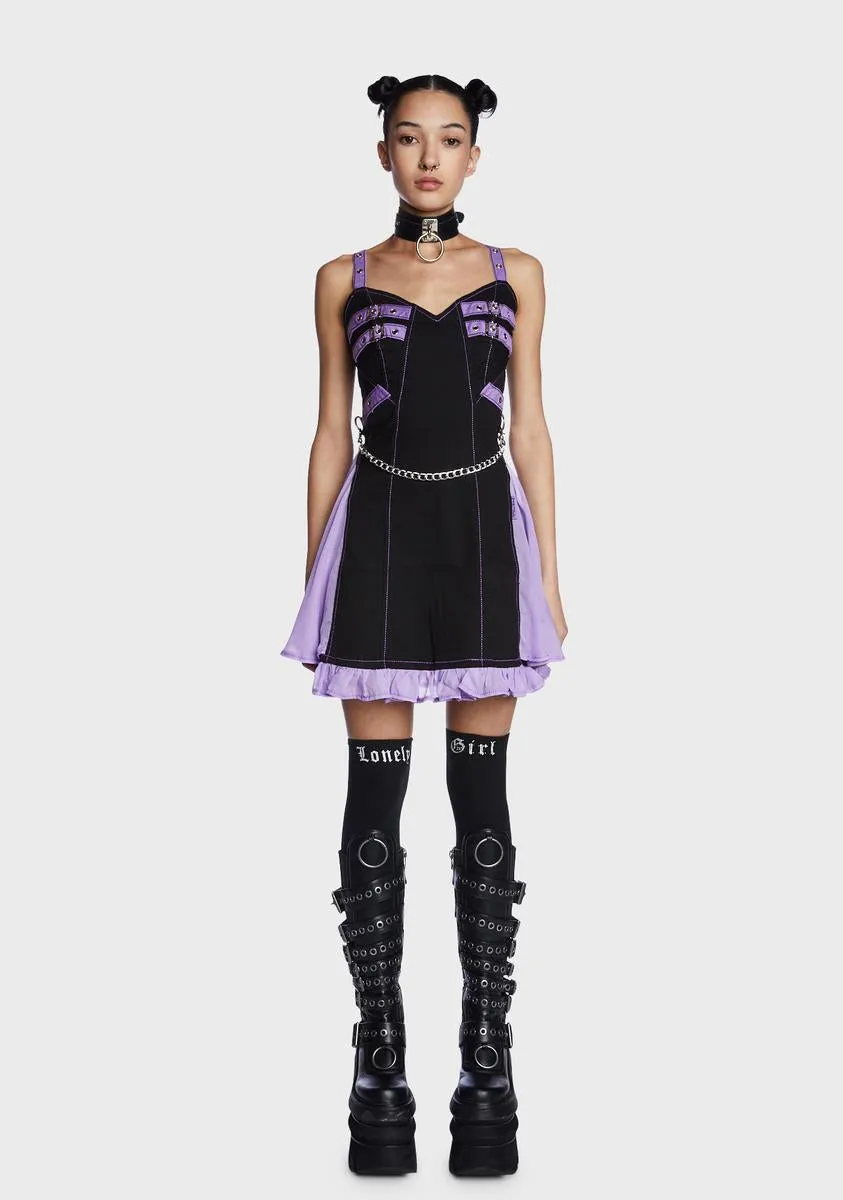 Lavender Chiffon Pleated Mini Dress sold by Dolls Kill