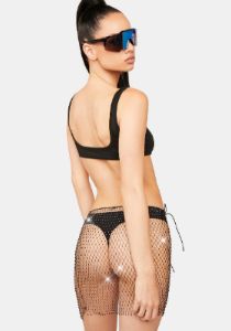 Blackout Bring The Bling Mini Skirt sold by Dolls Kill