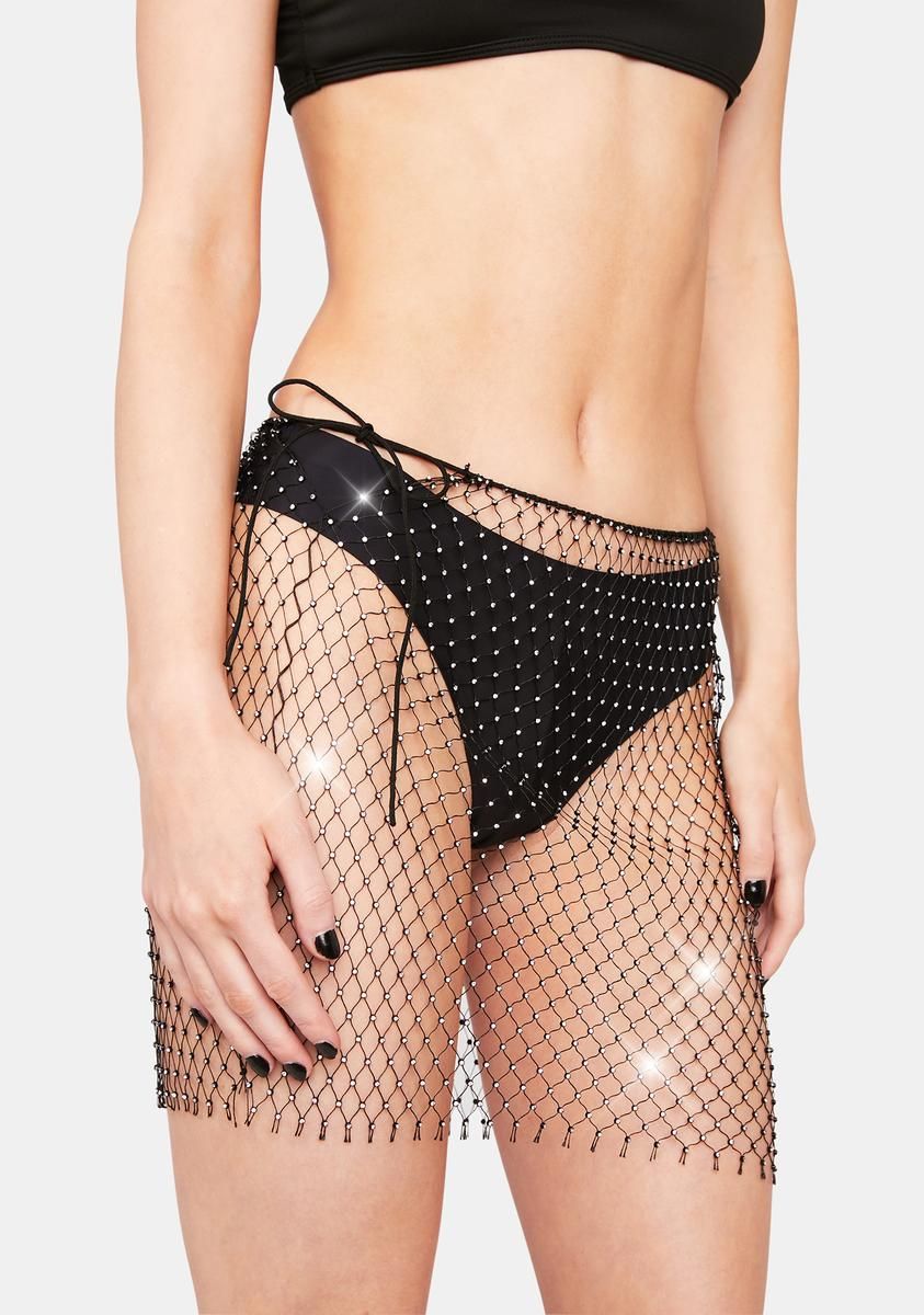 Blackout Bring The Bling Mini Skirt sold by Dolls Kill