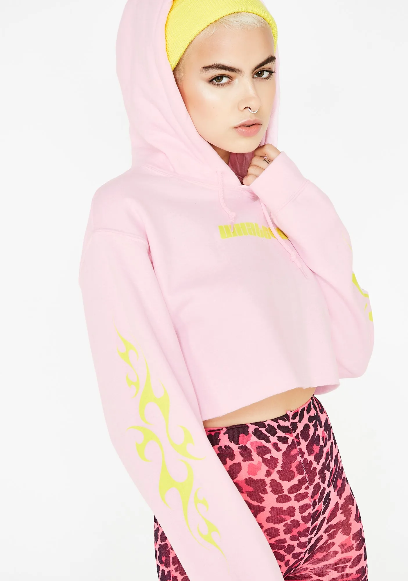 Whatever Cropped Hoodie sold by Dolls Kill