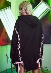 Dark Hearts N Hellions Lace Up Hoodie sold by Dolls Kill