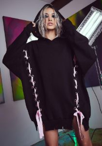 Dark Hearts N Hellions Lace Up Hoodie sold by Dolls Kill