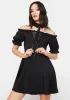 Gothic Collar Off The Shoulder Dress sold by Dolls Kill