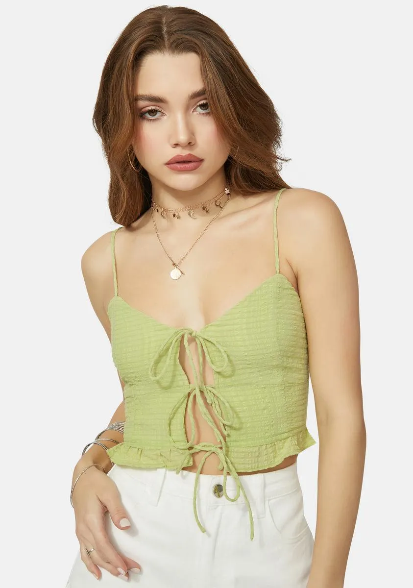 Here And Now Tie Front Top sold by Dolls Kill