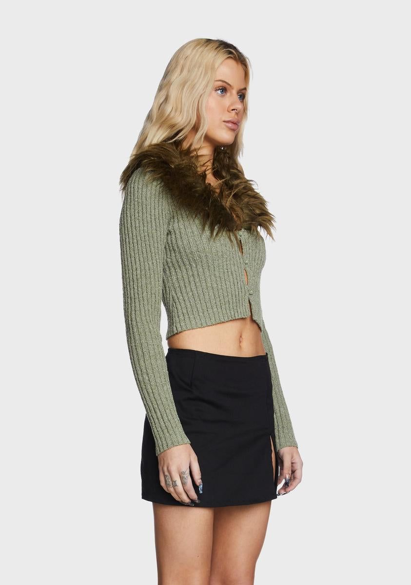 Fur Collar Cardigan Top sold by Dolls Kill product image thumbnail 3