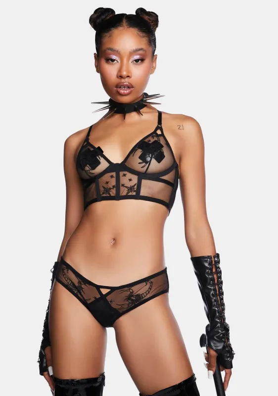 Scorpio Sheer Embroidered Bra sold by Dolls Kill