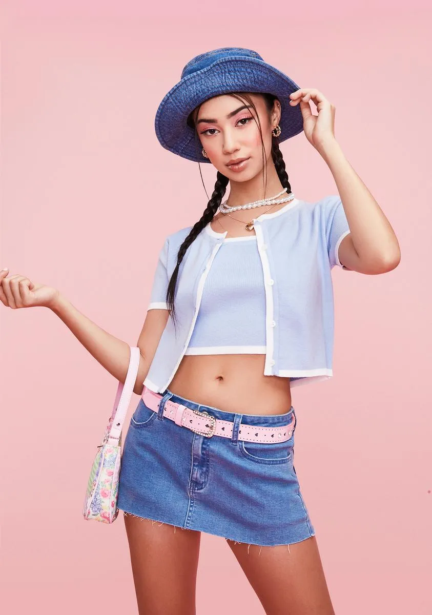 Sky Belong With Me Cropped Shirt Set sold by Dolls Kill