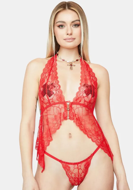 Try And Resist Lace Lingerie Set sold by Dolls Kill