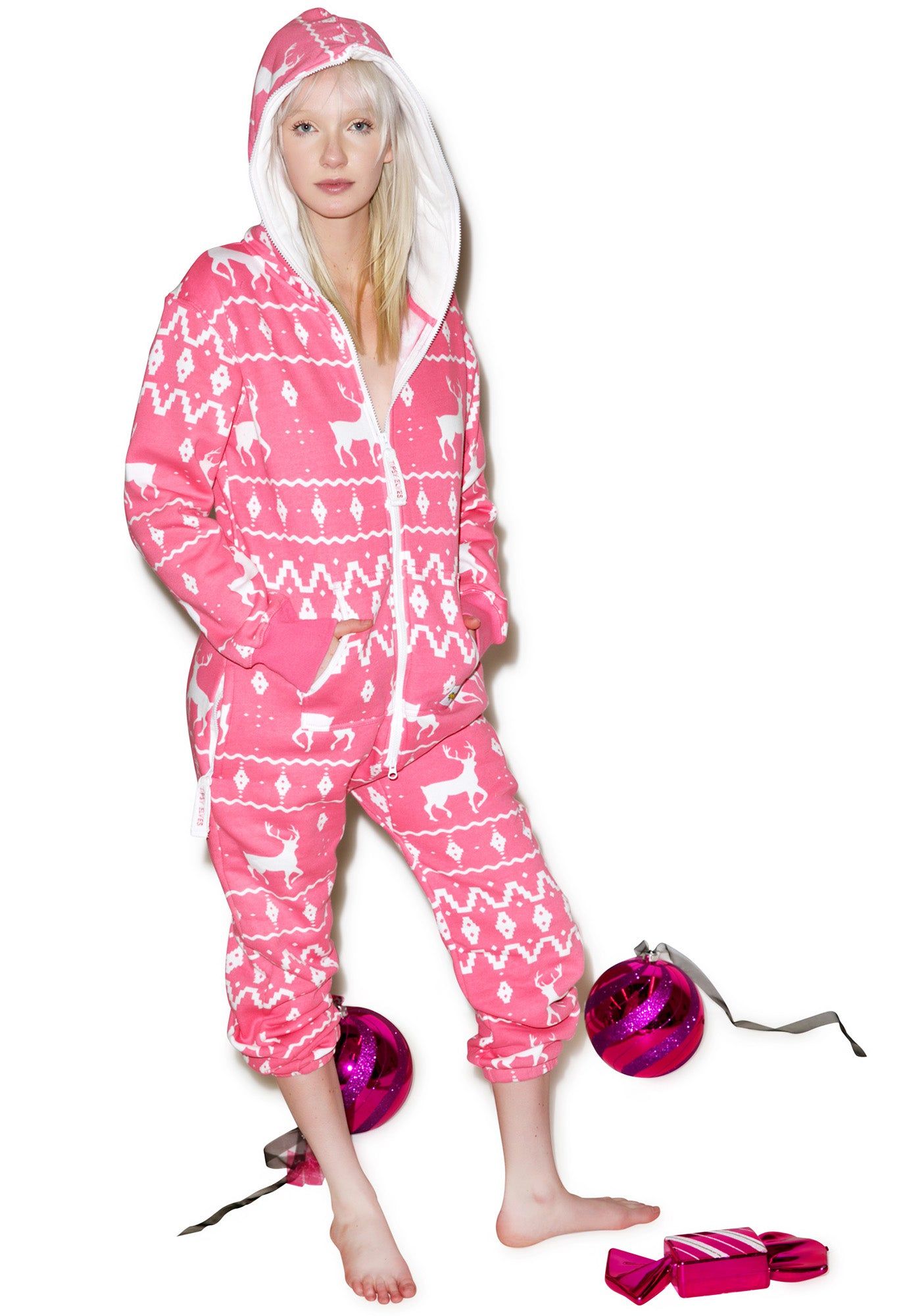 Pink Fair Isle Jumpsuit sold by Dolls Kill