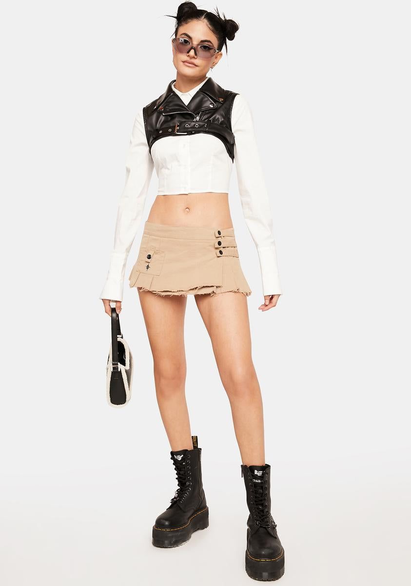 Rowdy Thoughts Vegan Leather Cropped Vest sold by Dolls Kill product image thumbnail 3