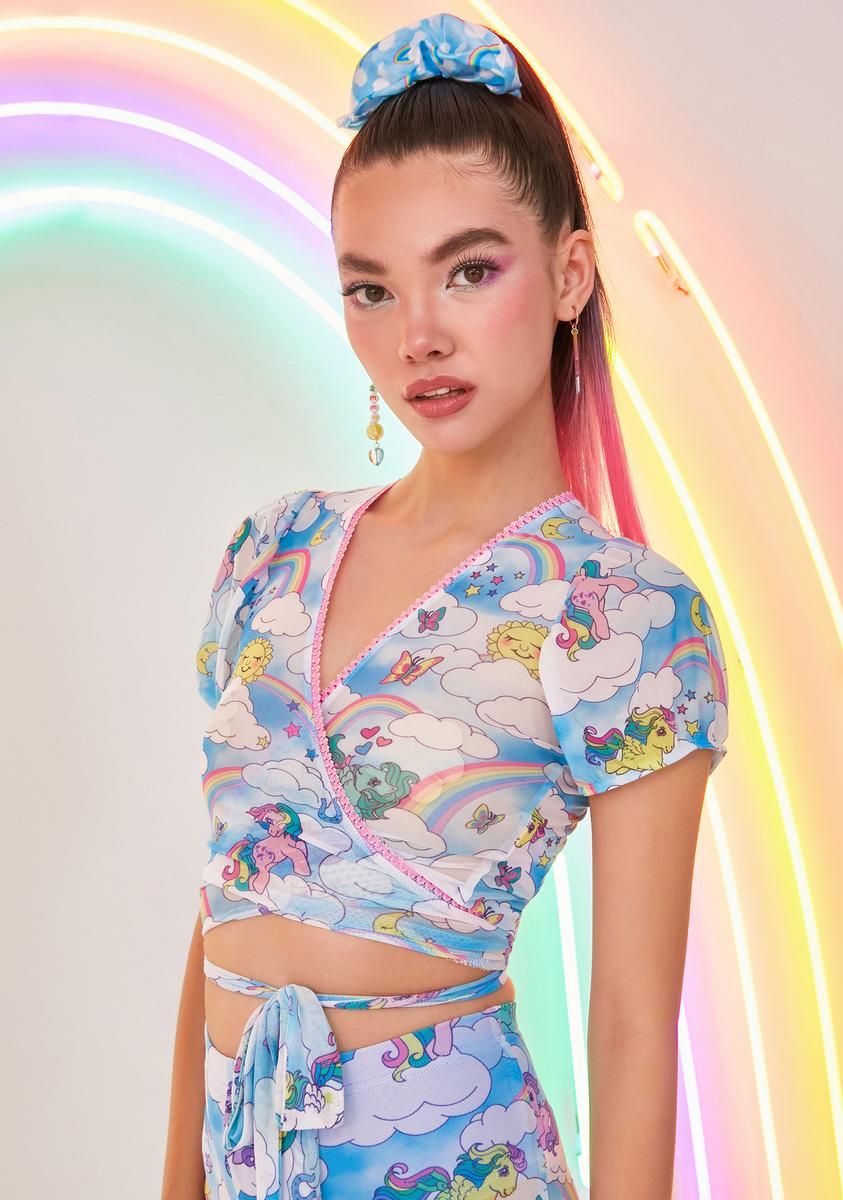 Rainbow Chaser Mesh Wrap Top sold by Dolls Kill product image thumbnail 2