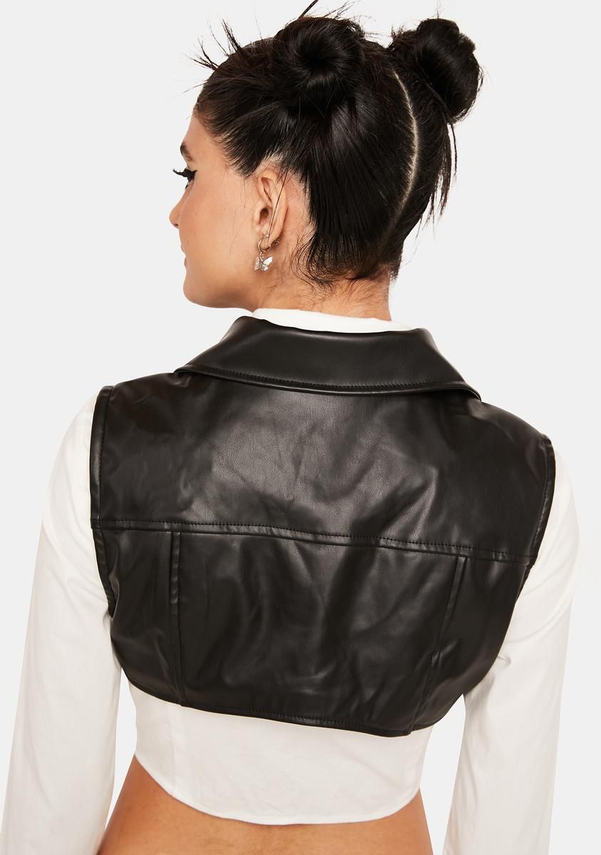 Rowdy Thoughts Vegan Leather Cropped Vest sold by Dolls Kill product image thumbnail 4