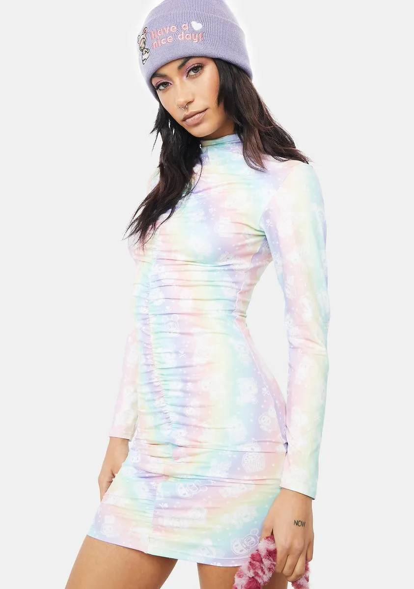 Candy Party Ruched Long Sleeve Dress sold by Dolls Kill product image thumbnail 2