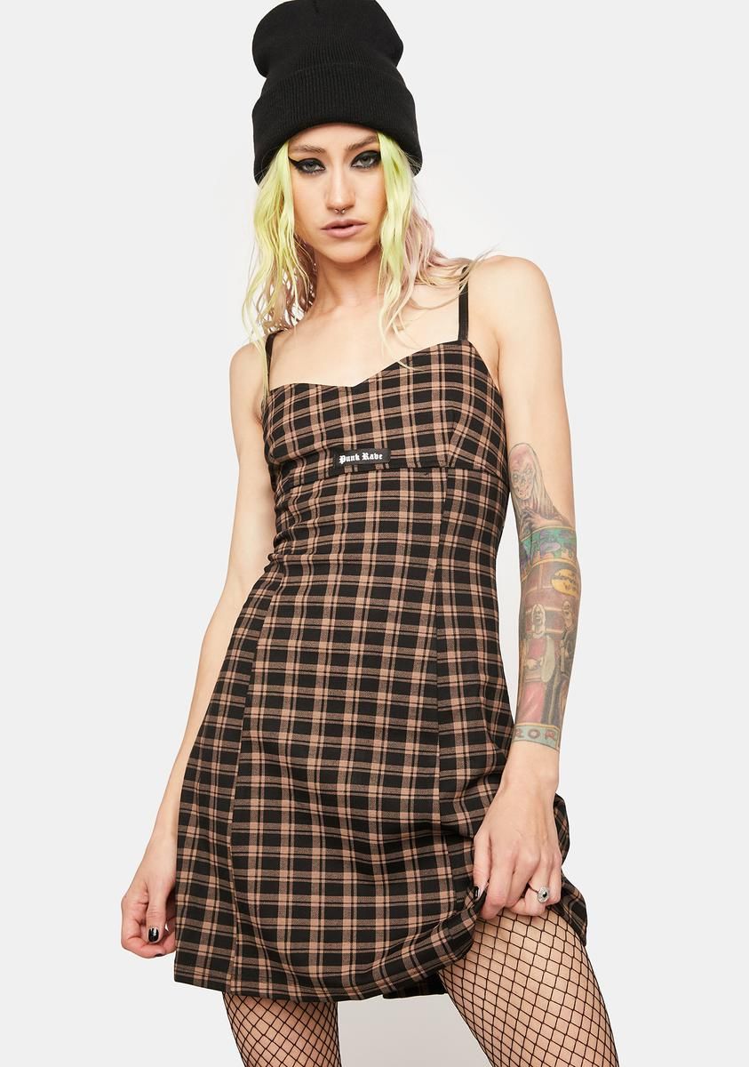 Future Gothic Series Plaid Slip Dress sold by Dolls Kill